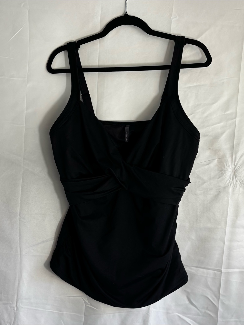 Black Twist-Front swimsuit Tank Top and black swim skort- Women